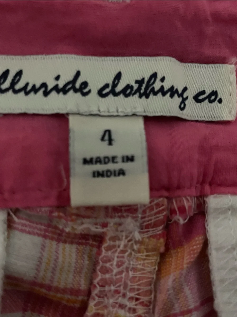 Women's Pink Plaid Cotton Bermuda Shorts